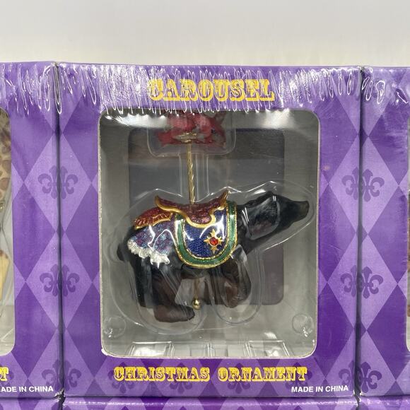 Set of 8 Costco Carousel Animal Christmas Ornaments Merry Go Round SEALED - Picture 3 of 15